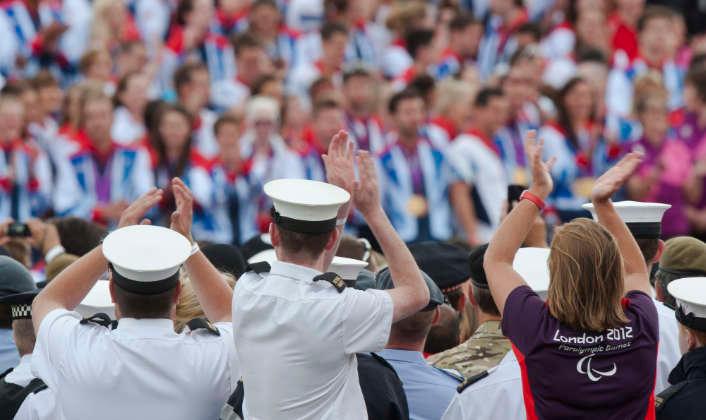 Service personnel at sports event