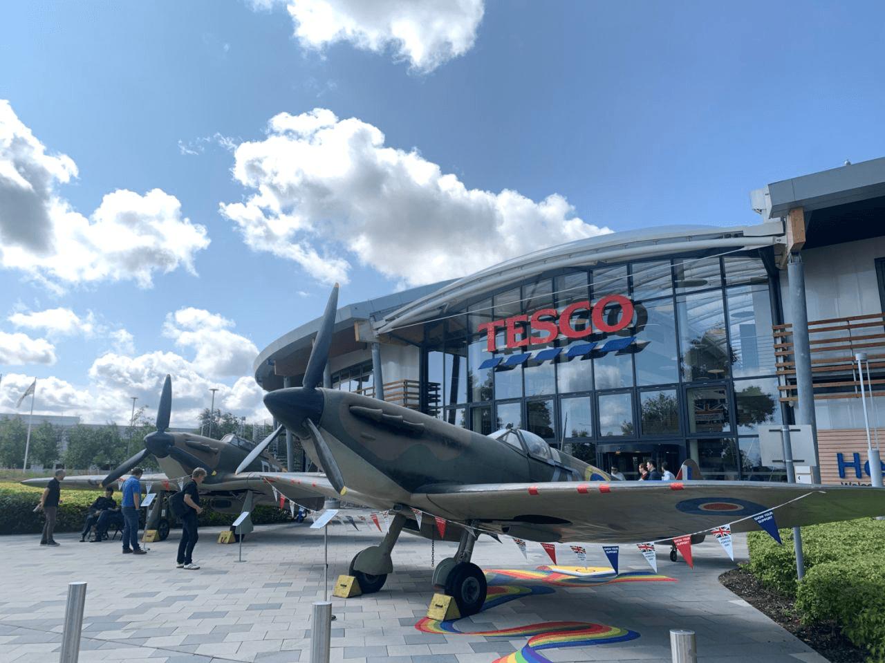 Spitfires infront of Tesco